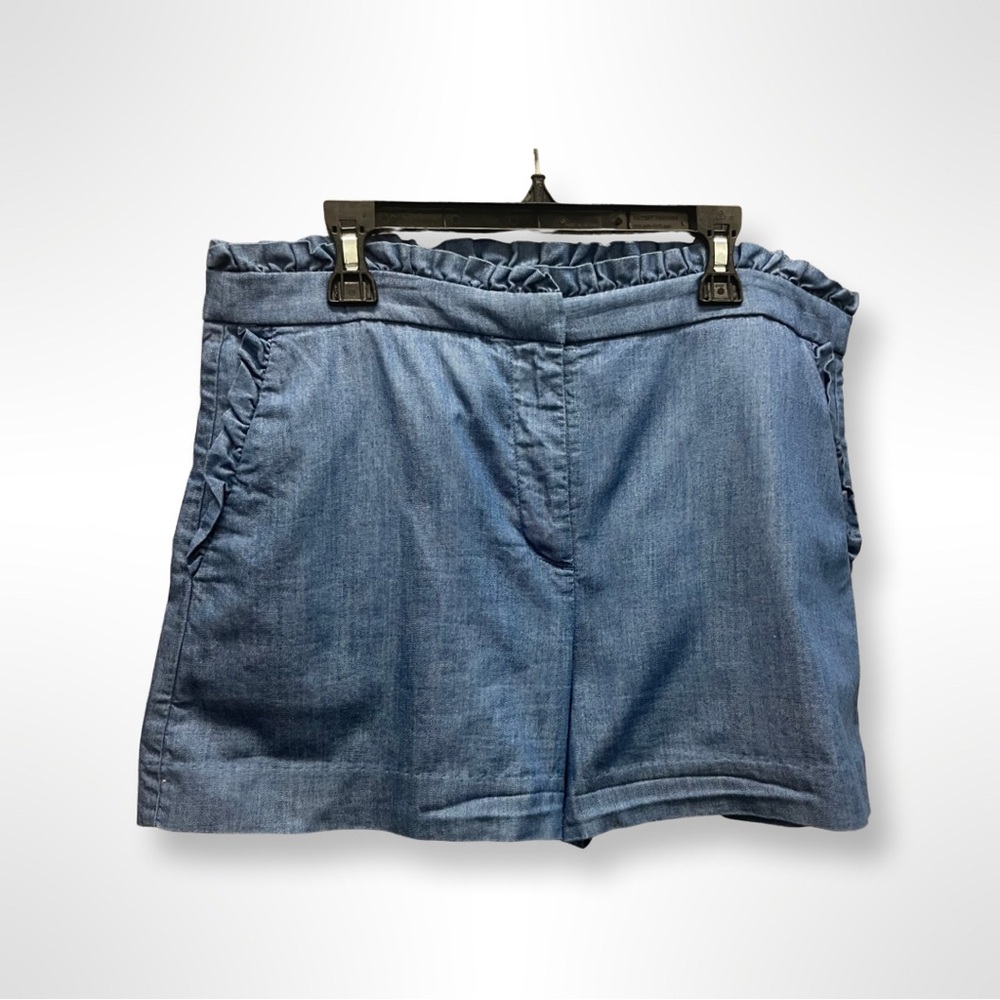 J Crew Ruffle Detail Short-Denim